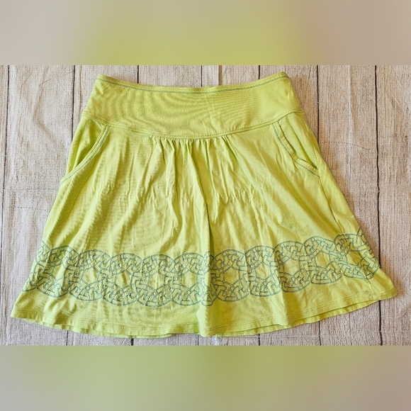 Title Nine Skirt Women's Size Large Embroidered Athletic Cotton Pockets Citron - Picture 1 of 7